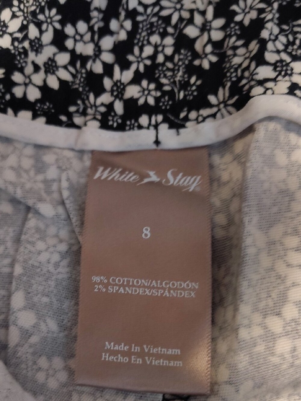 White Stag Black and White Floral Pants - Picture 2 of 4